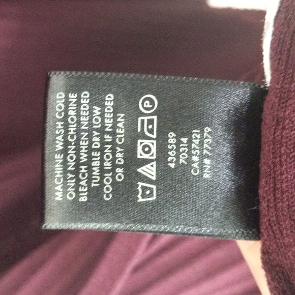 Burgundy Ann Taylor Mixed Gauge Open Front Cardigan Sweater Women's Size M - Picture 7 of 12